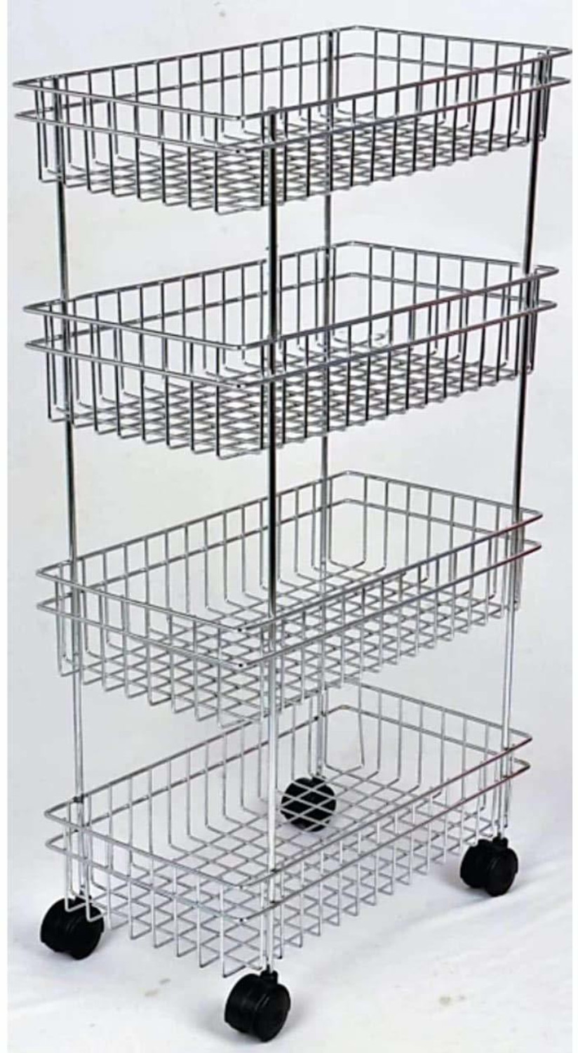 Image of ADAKASI Containers Kitchen Rack Steel 4 Layer Fruit Vegetable Kitchen Rack