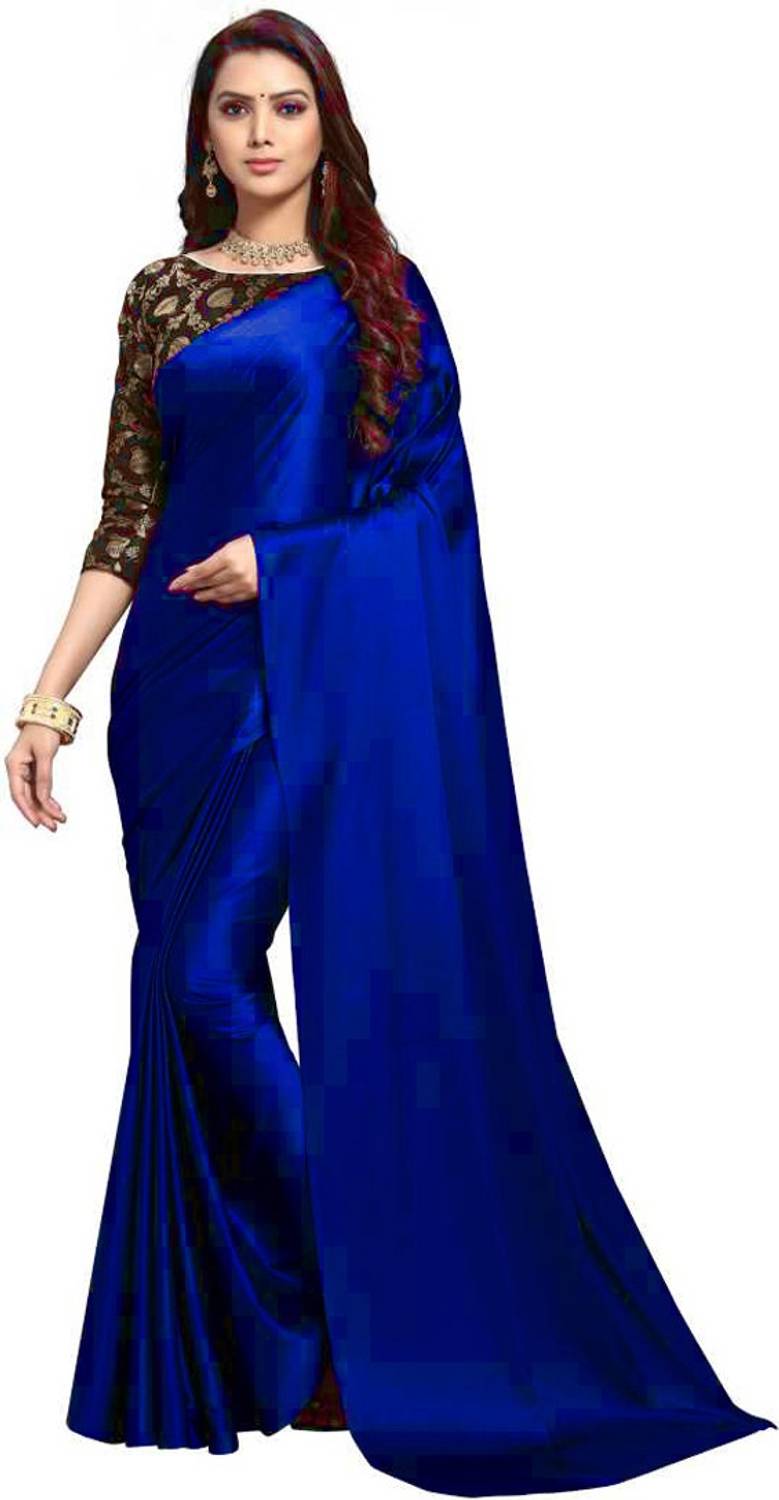 Amiga fashion Solid/Plain Bollywood Satin Saree