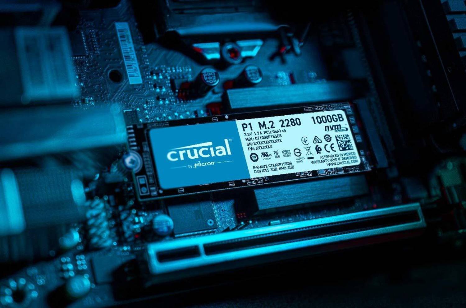 Crucial P1 1 TB Laptop, Desktop Black PCIe NVMe Internal Solid