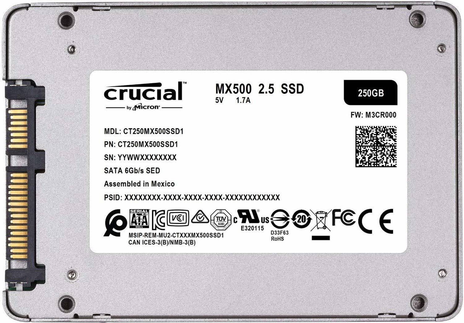 Crucial CT 250 GB Laptop, Desktop Silver SATA Internal Solid State