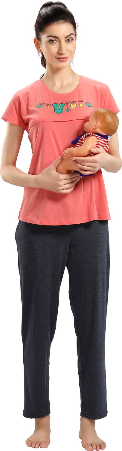 AV2 Women Graphic Print Multicolor Top & Pyjama Set