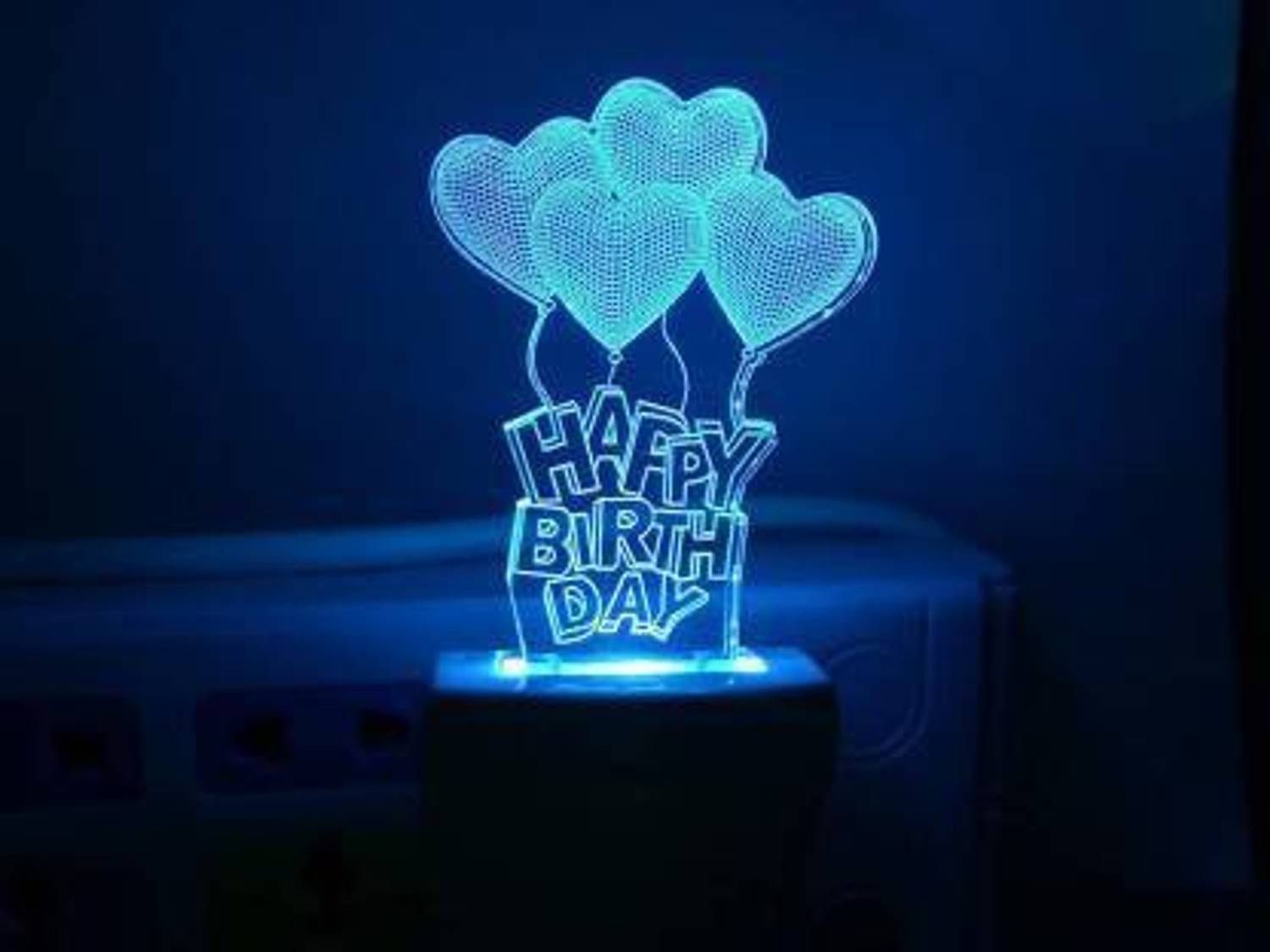 BellAella 3D ILLUSION HAPPY BIRTHDAY NIGHT LAMP WITH 7 COLOR CHANGING LIGHT Night Lamp Night Lamp