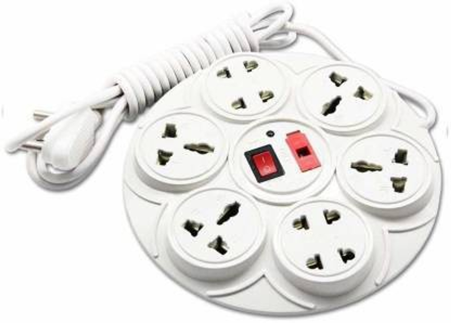 Image of Telsa Electric Round UFO TE-000TE0104 Round 8+1 White 8 Socket Extension Boards