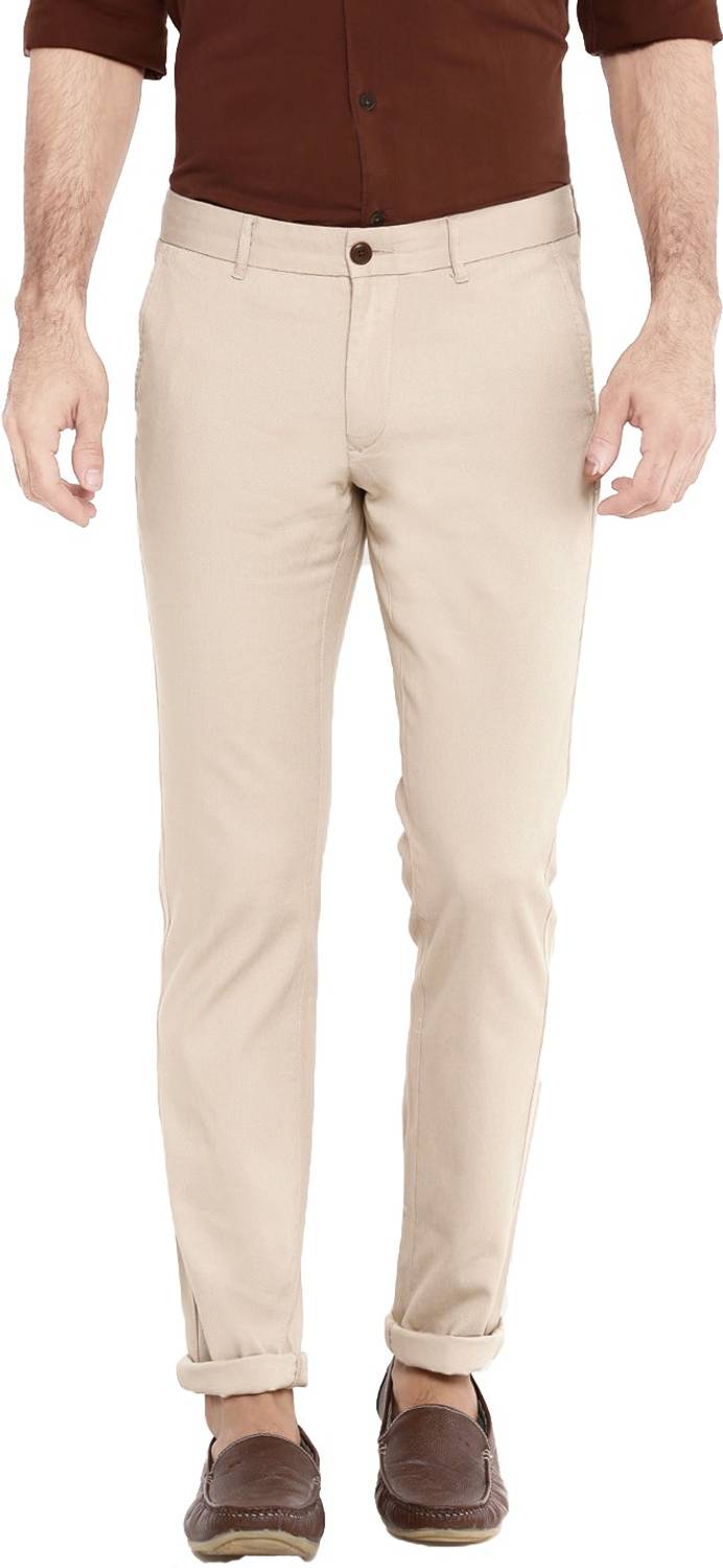 AD & AV Regular Fit Men Cream Trousers