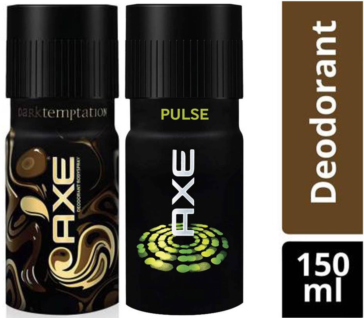 AXE Dark Temptation & PULSE Deodorant Spray - For Men 150ML+150ML (300ml) Body Spray  -  For Men