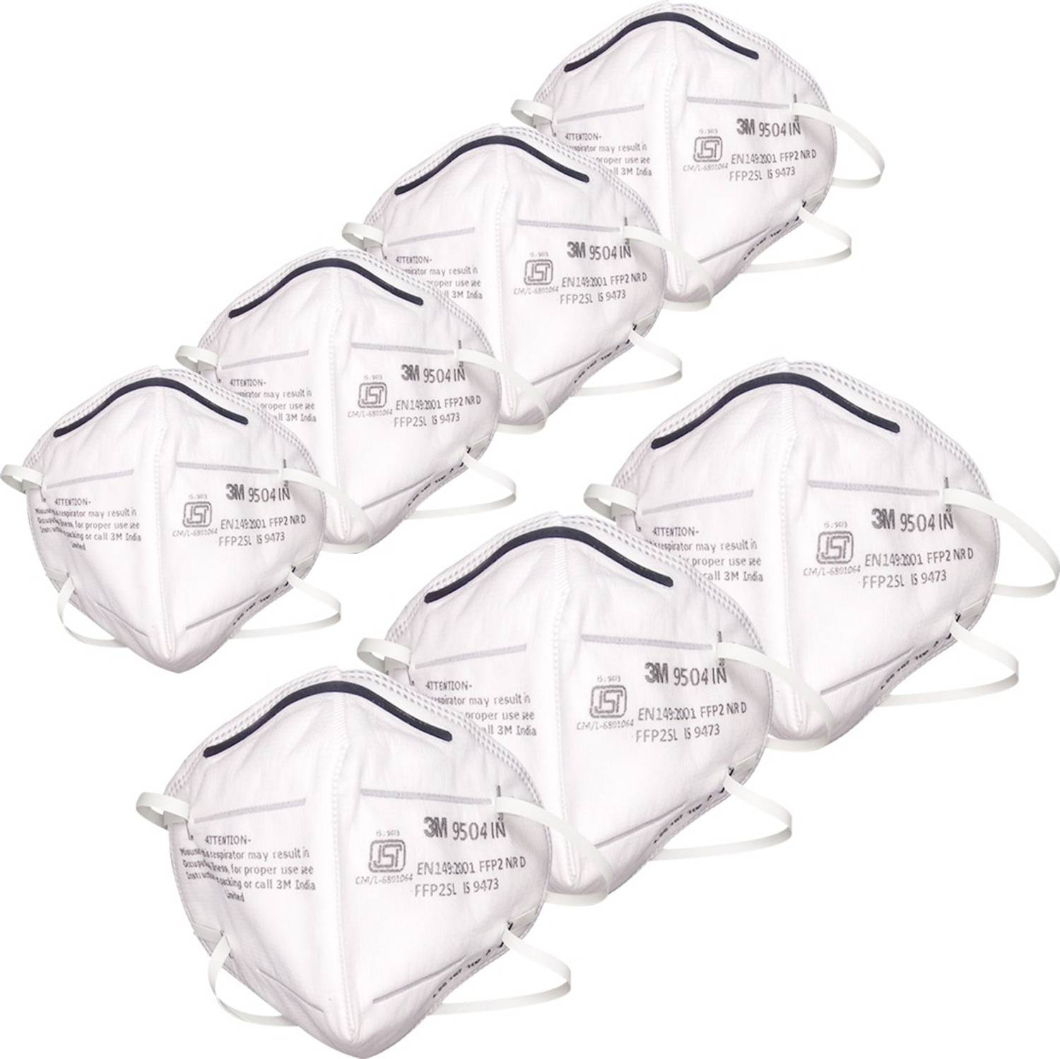 3M 9504 Approved Anti Pollution Mask - 7 Mask In Pack, Washable
