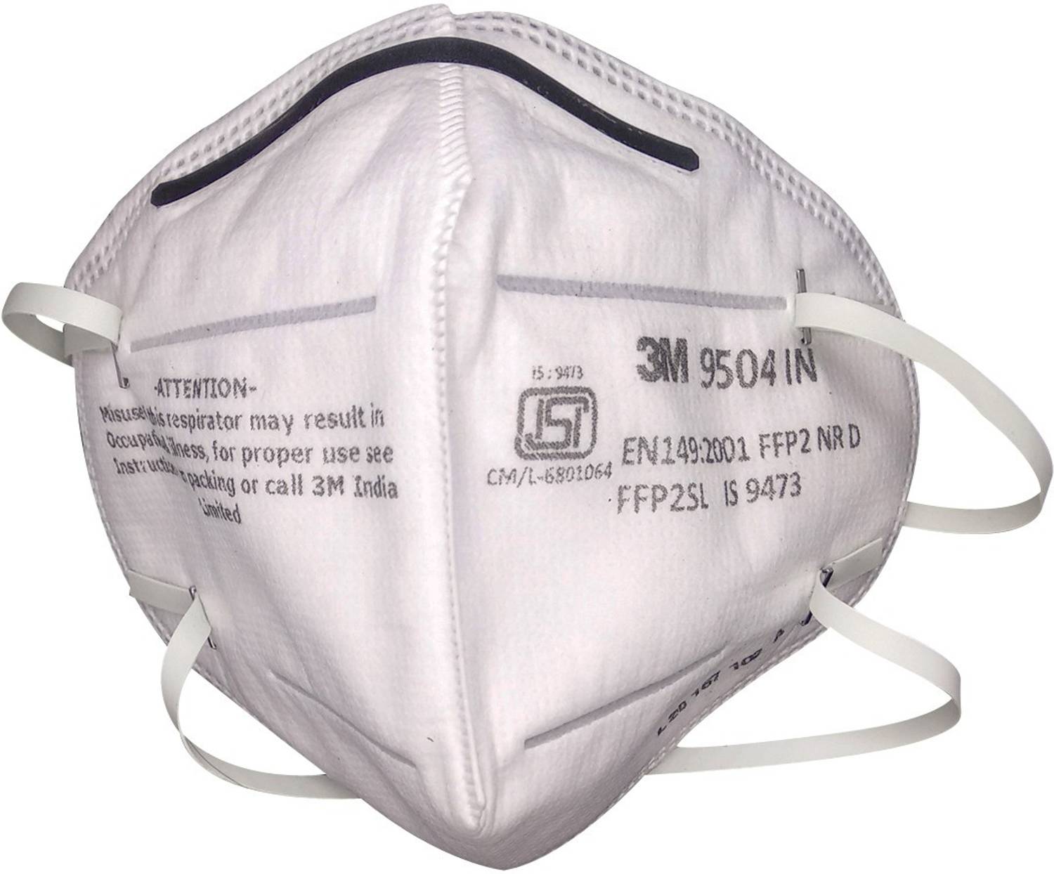 3M 9504 IN ISI Approved Anti-Pollution Valve Mask with Adjustable Nose Clip | Self Design, Washable Reusable, Washable