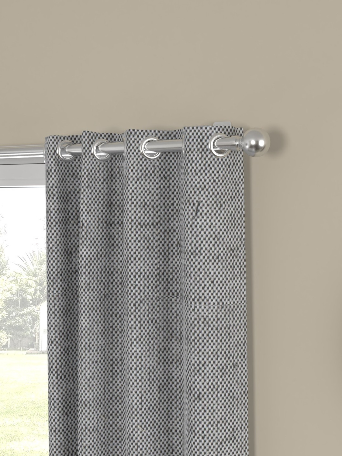 Image of ROSARA HOME 152 cm (5 ft) Window Polycotton Semi Transparent Curtain (Pack Of 2)