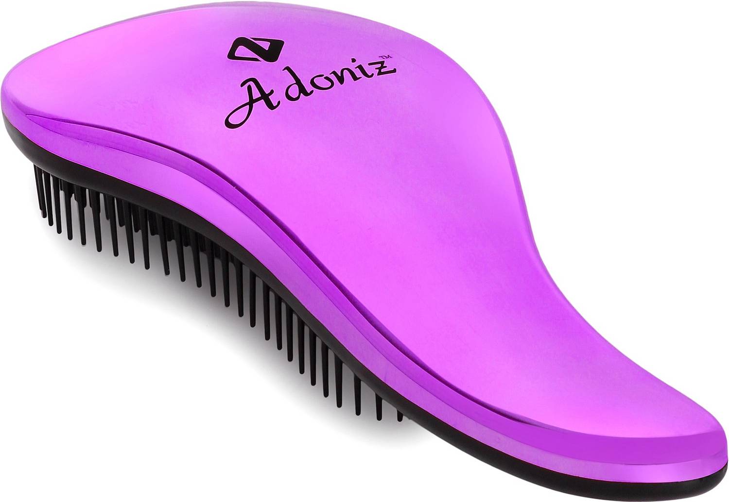 ADONIZ ELECTROPLATED DETANGLER HAIR BRUSH WITH HANDLE (GLOSSY - PURPLE)