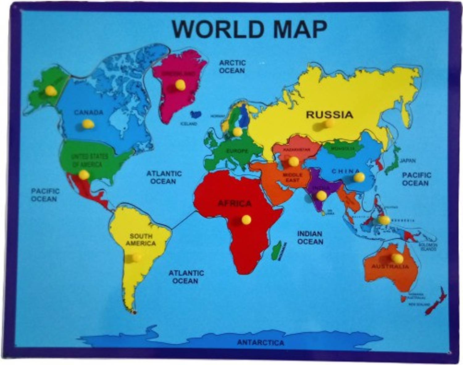 Ashmi Wooden General Knowledge Map Of World Puzzle For kids learning and home decor