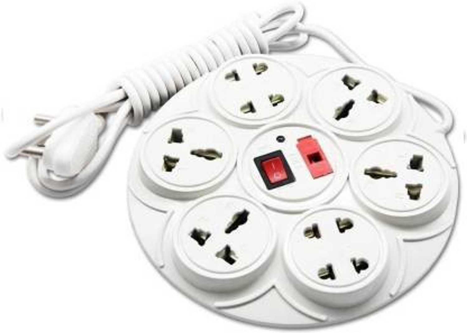 Image of D-DEVOX 8+1 Extension Cord;6 Amp 8 Universal Multi Plug Point Extension Board (Cord Length: 2.5 Meter) with LED Indicator and on /off Switch - Cream 8 Socket Extension Boards (White) 8 Socket Extension Boards