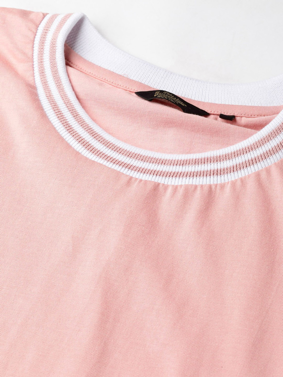 Image of Roadster Solid Women Round Neck Pink T-Shirt
