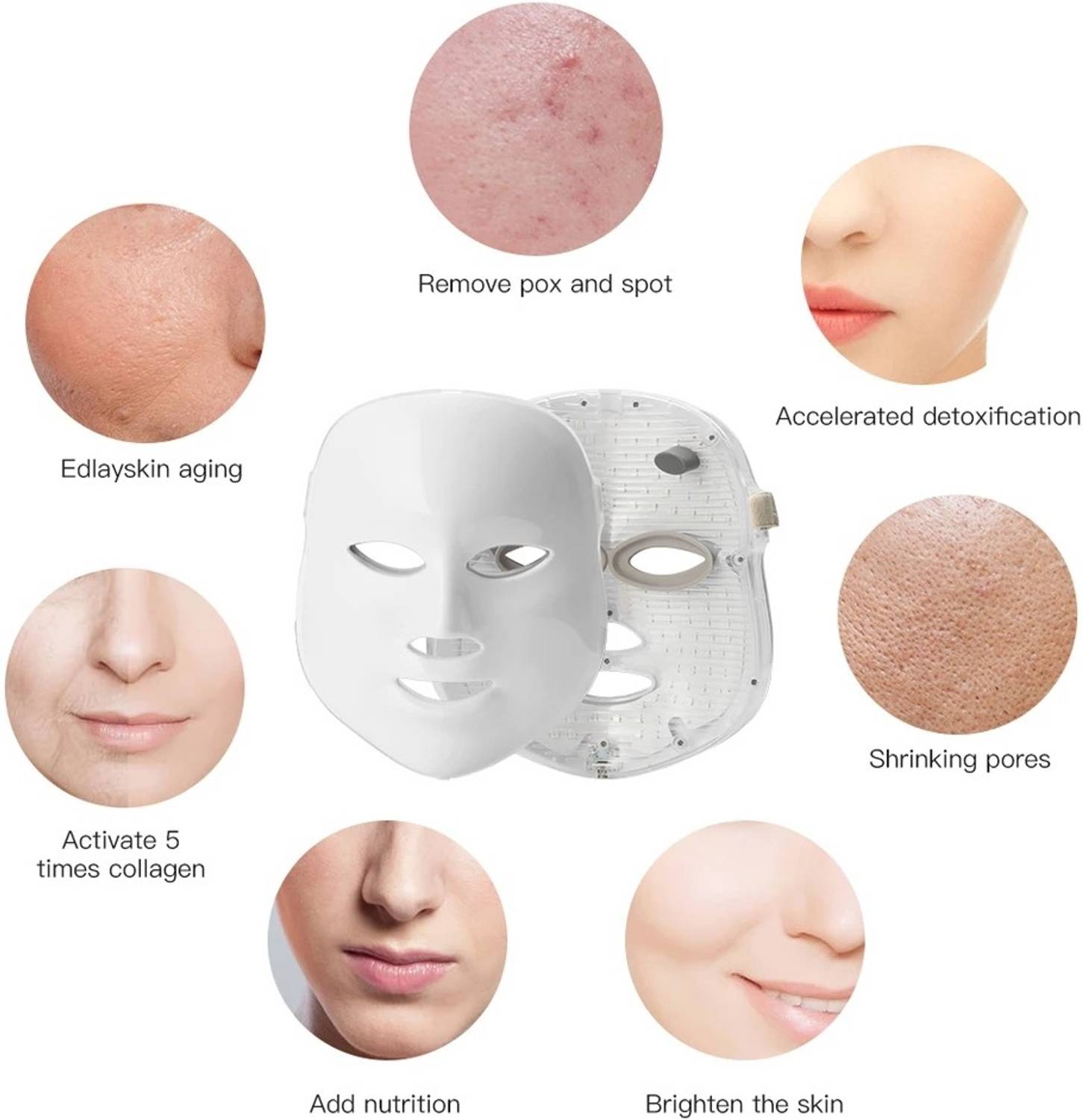 Diklap Korean LED Photon Therapy 7 Colors (Red Blue Green) Light