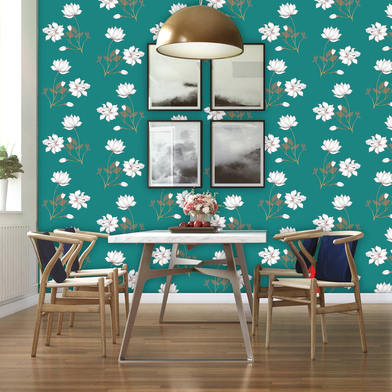 Asian Paints 45 cm EzyCR8 DIY Peel & Stick Wallpaper Soothing Floral Removable Sticker