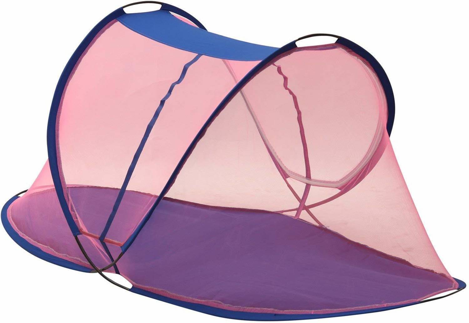 AL-UQBA Folding Baby Mosquito Net With Base Clothes ( 1 To 5 Years , Multicolor ) Polyester Washable Kids Mosquito Net