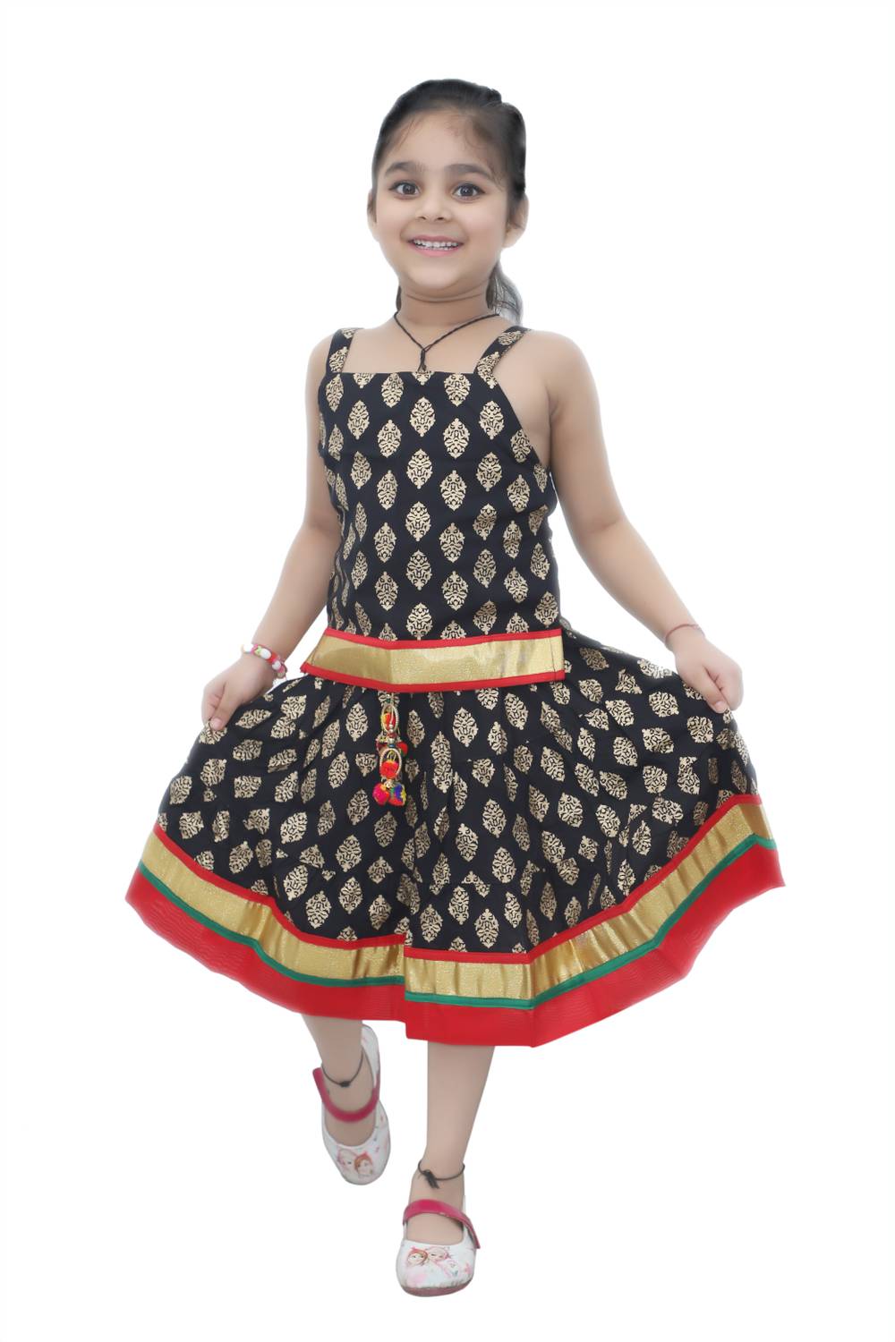 BADAL Girls Lehenga Choli Ethnic Wear Printed Lehenga Choli