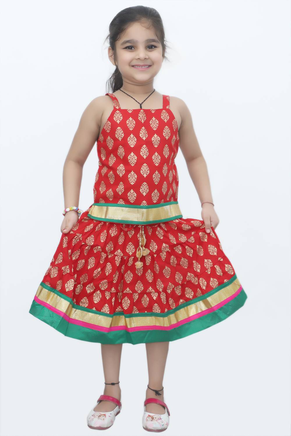 BADAL Girls Lehenga Choli Ethnic Wear Printed Lehenga Choli