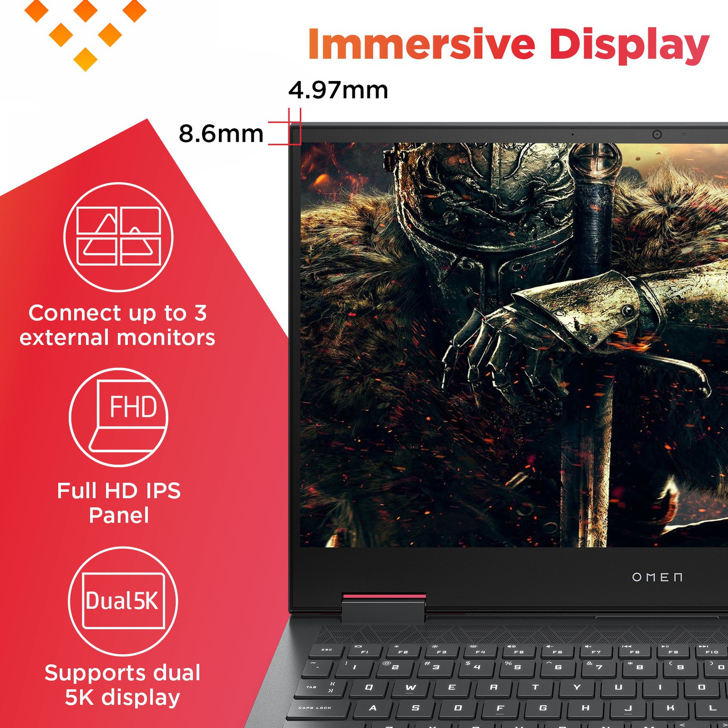 Image of HP Omen AMD Ryzen 7 Octa Core 4800H - (8 GB /512 GB SSD /Windows 10 Home /4 GB Graphics /NVIDIA GeForce GTX 1650 Ti) 15-en0004AX Gaming Laptop