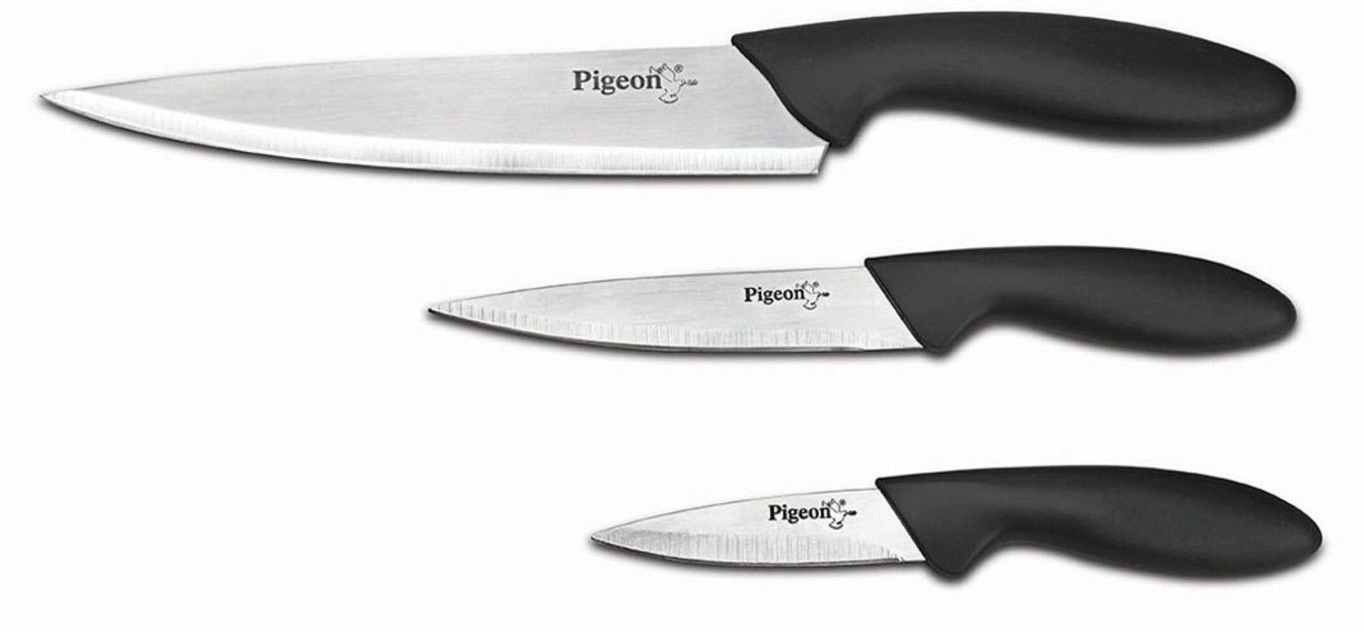 Image of Pigeon 3 Pc Stainless Steel Knife Set Steel Knife set of 3