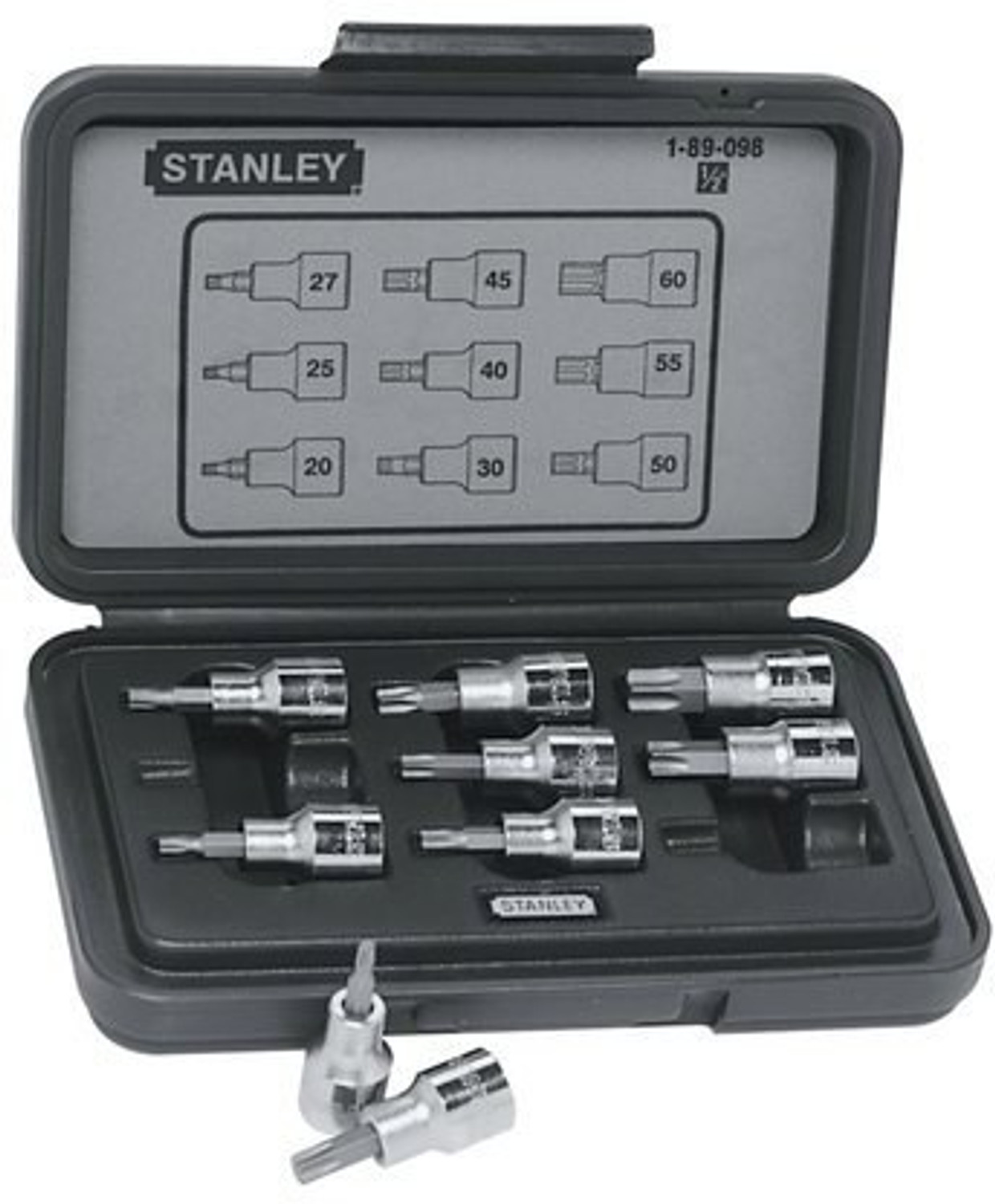 Image of STANLEY 9 pcs 1 /2 inch Drive TOrx Bit Socket Set Socket Set (Pack of 9)