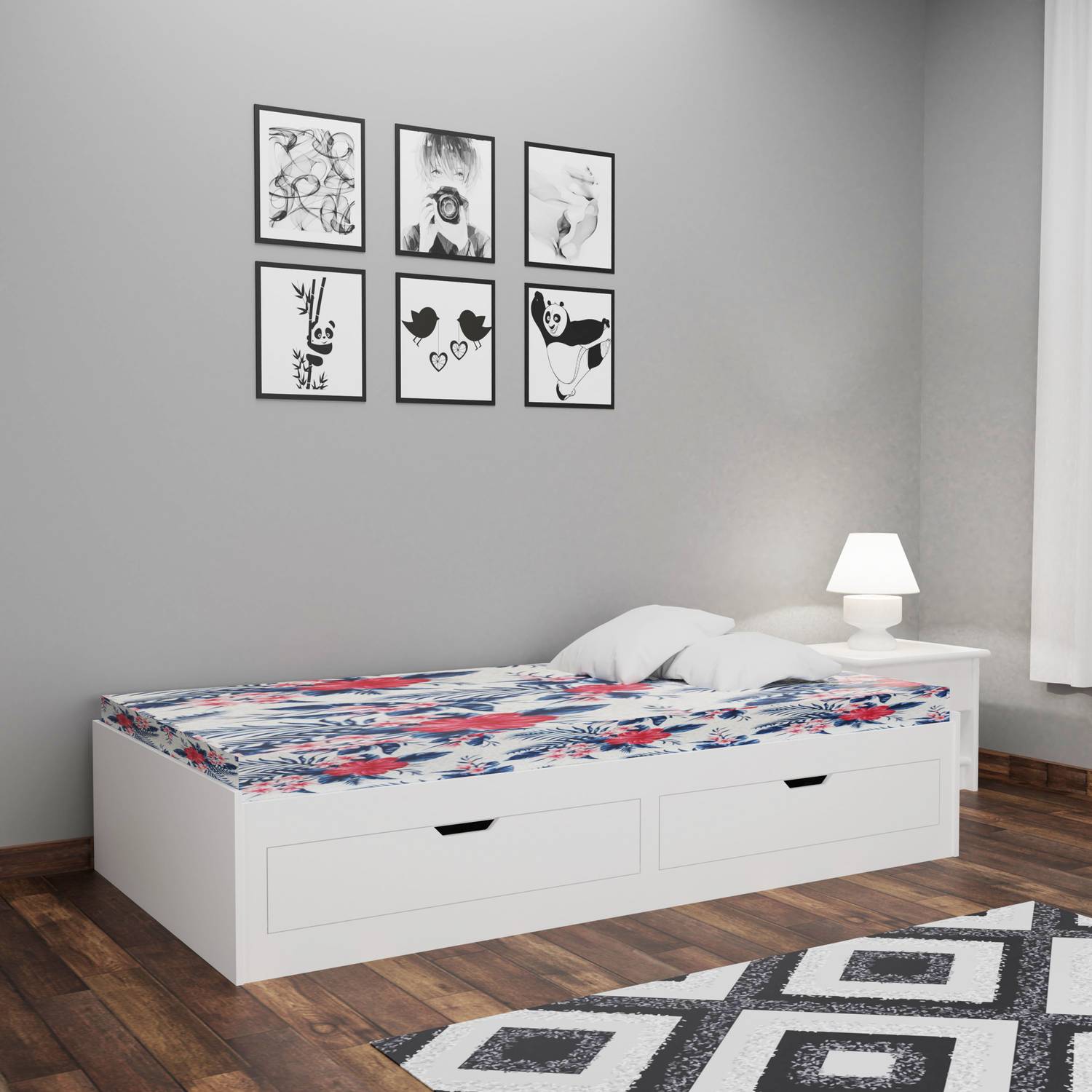 Barewether Boston Engineered Wood Single Box Bed, 193.8 cm x 102.48 cm (6.36 ft x 3.36 ft)