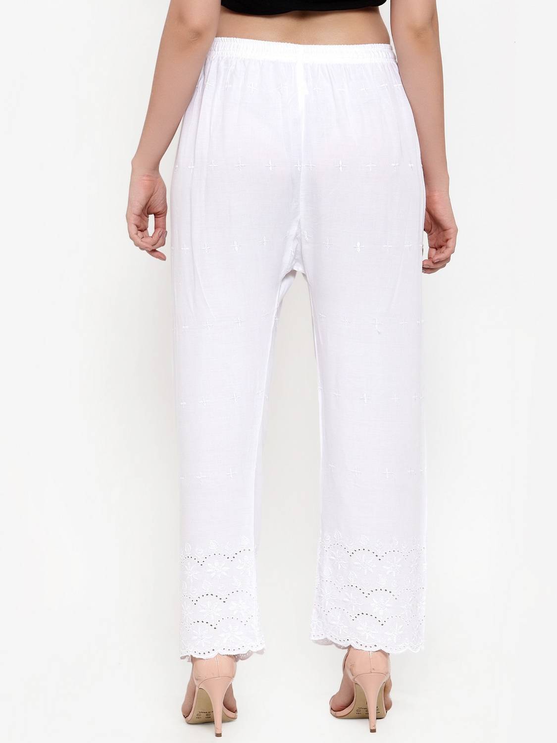 MIAZ LIFESTYLE Regular Fit Women White Trousers - Buy MIAZ