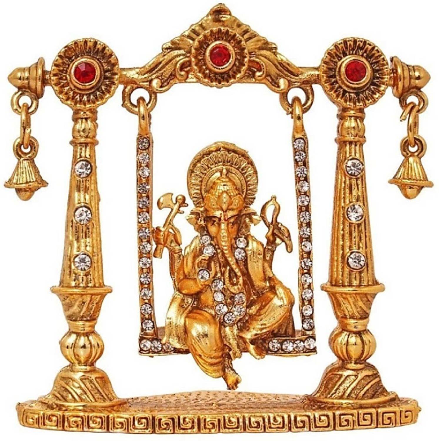 Love Kart Ganesh Idol For Car Dashboard_Ganpati idol Ganesha Statue Decorative Showpiece - 7 cm