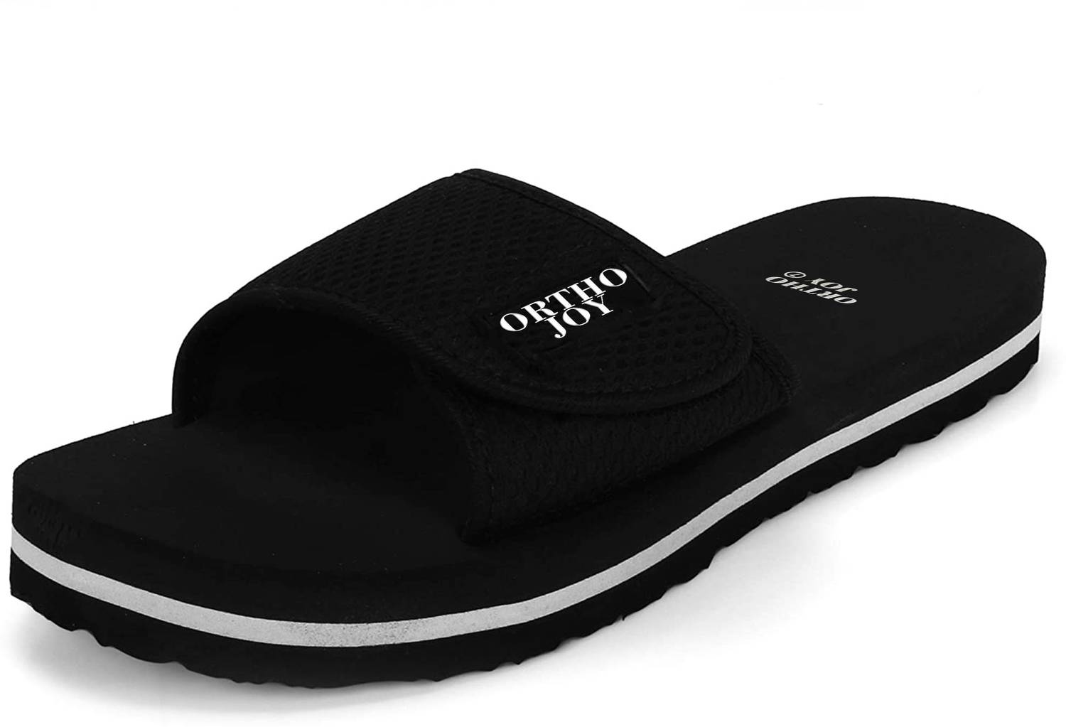 ORTHO JOY Men's Doctor Ortho Slippers - Black - Image 3