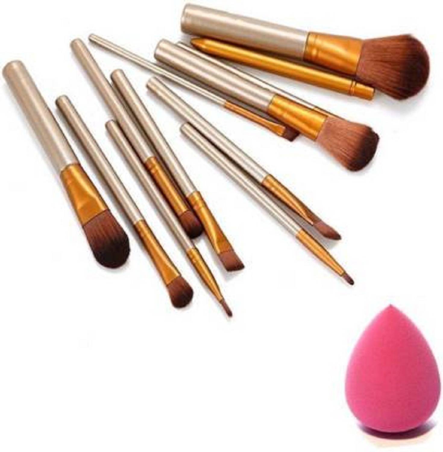 Black Pearls Makeup Brushes kit with Sponge Puff