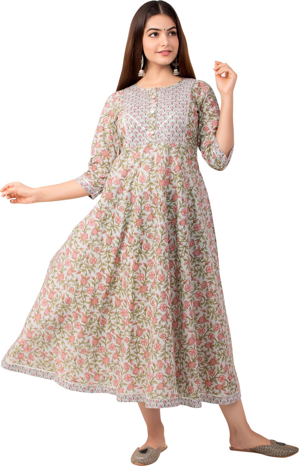 ANGIYA Women Printed Anarkali Kurta