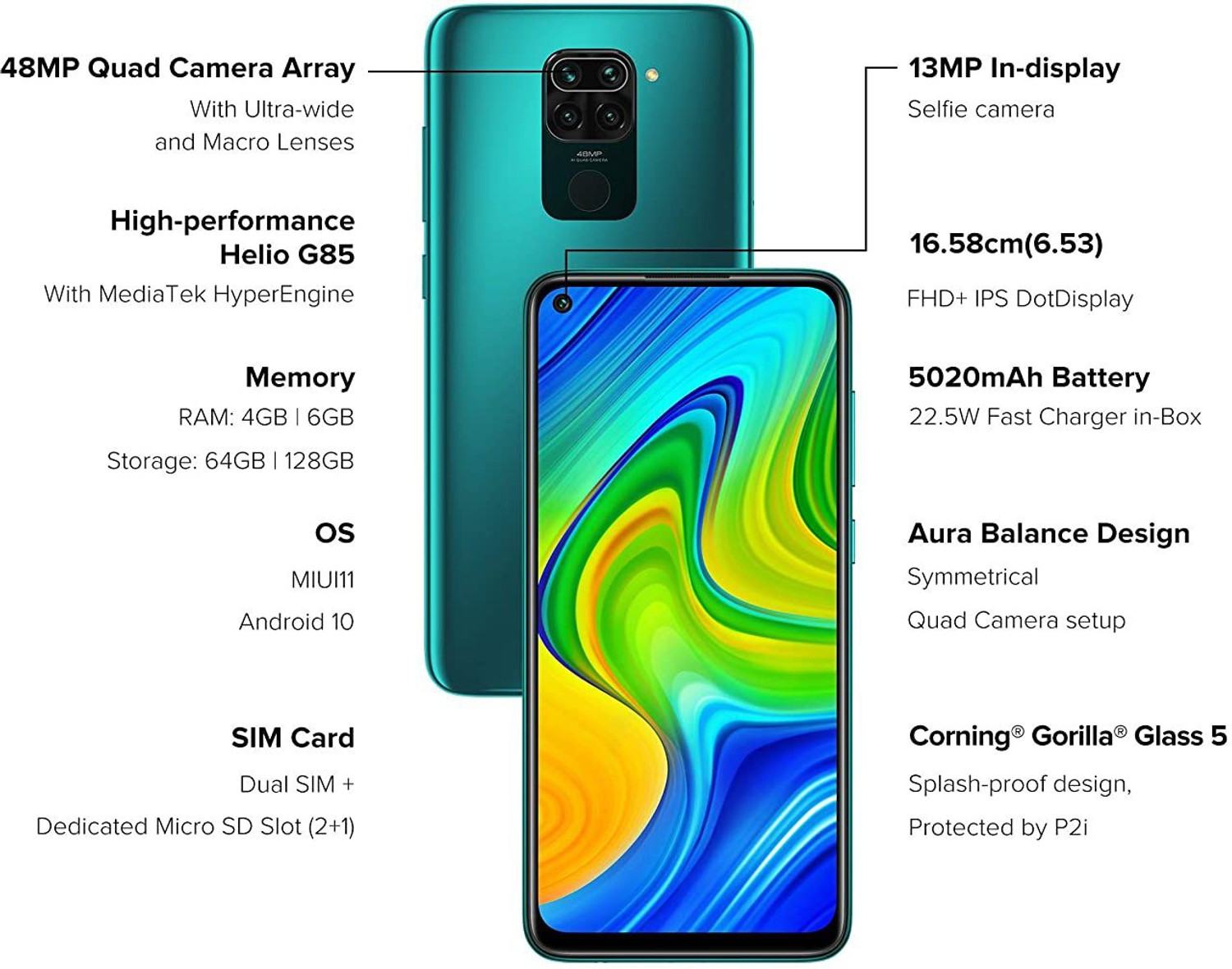 Image of REDMI Note 9 (Aqua Green, 64 GB)