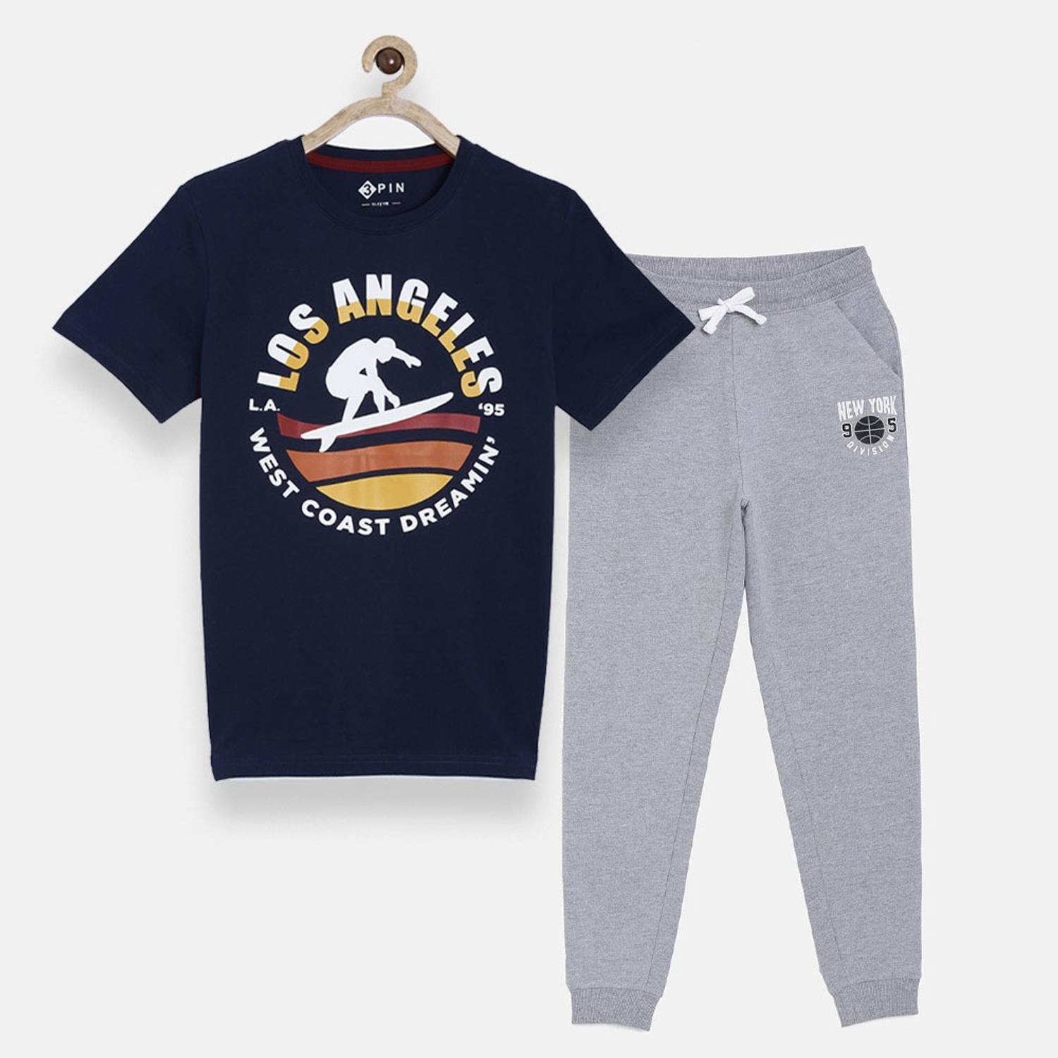 3Pin Boys Casual T-shirt Track Pants