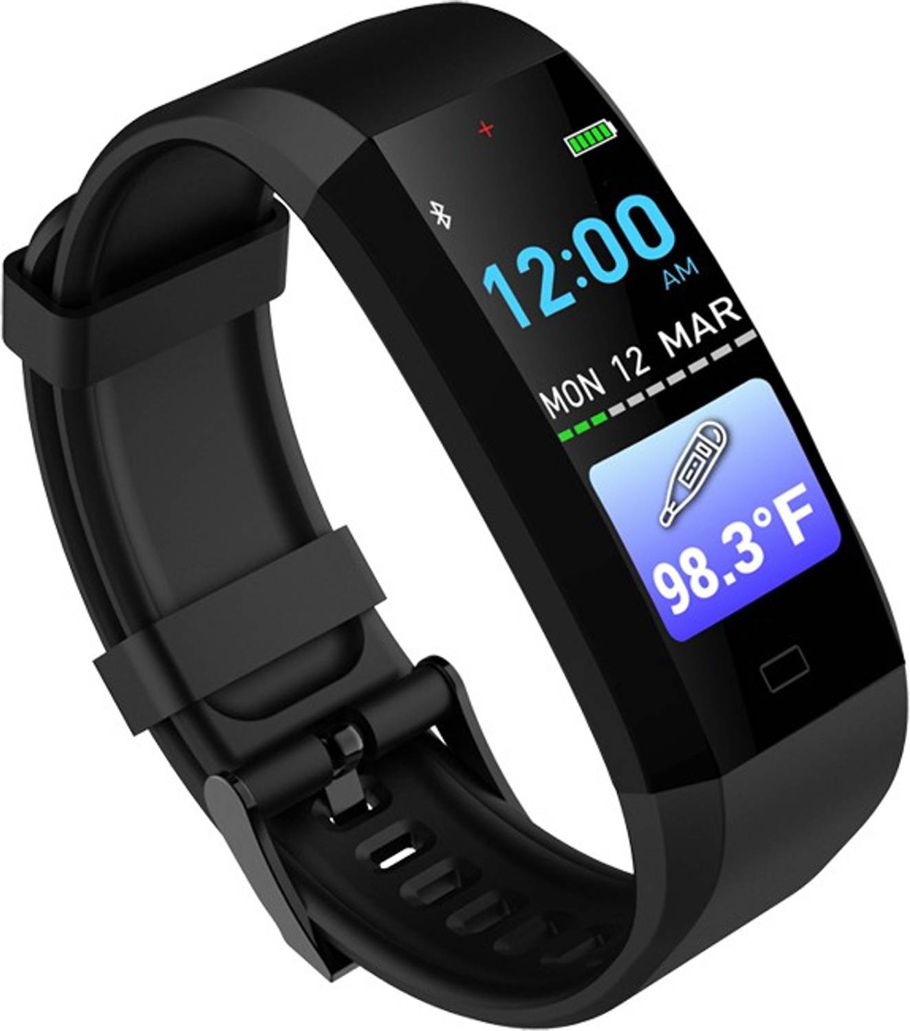GOQii Vital 3.0 Body Temperature Tracker (Black Strap, Size : Reg