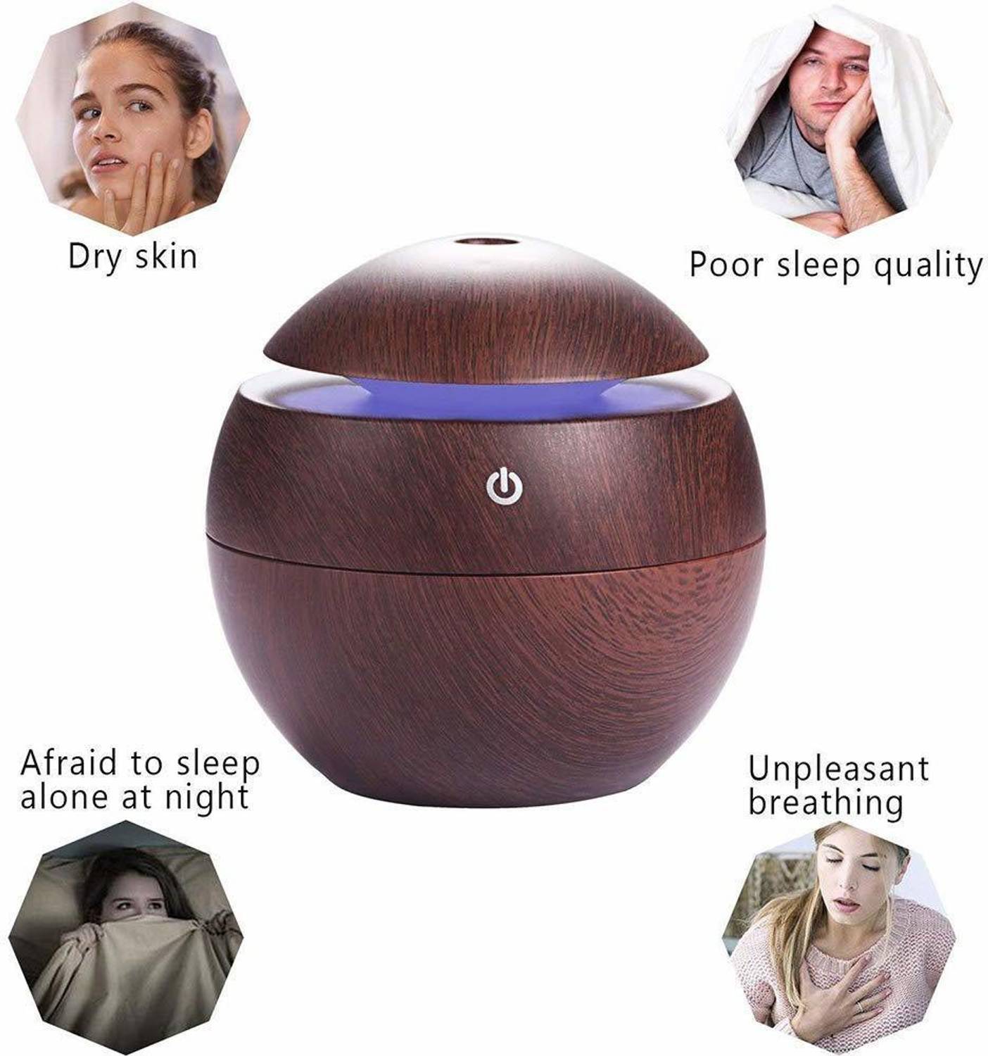QWIA Room wooden Cool Mist Humidifiers Essential Oil Diffuser Aro