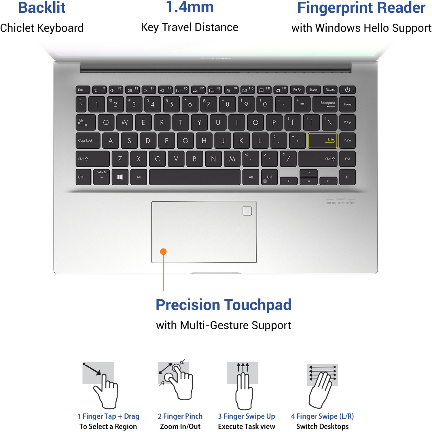 Image of ASUS VivoBook Ultra 14 AMD Ryzen 5 Hexa Core 4500U - (8 GB /512 GB SSD /Windows 10 Home) M413IA-EK584T Thin and Light Laptop
