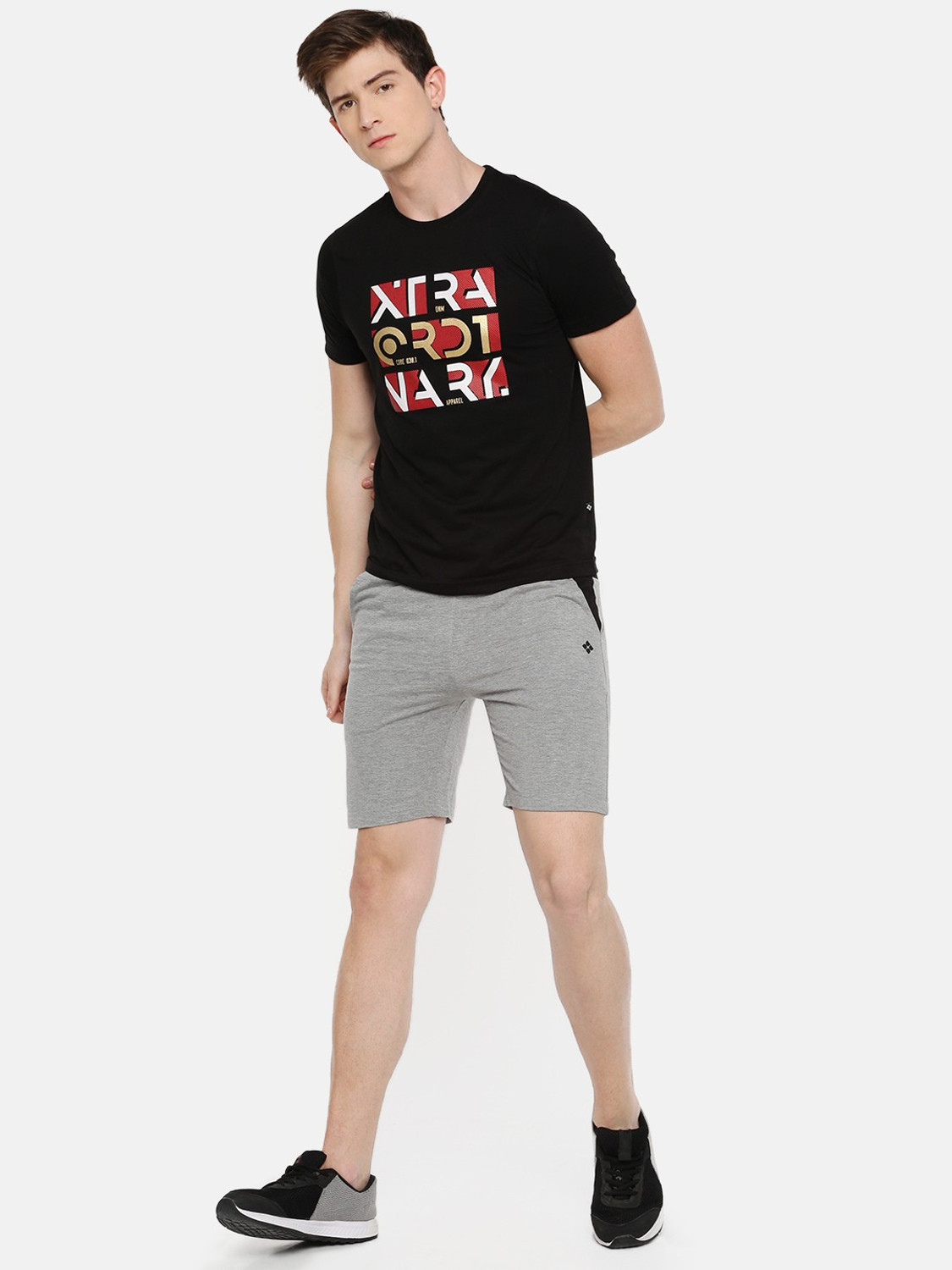 Image of Dollar Solid Men Grey Sports Shorts