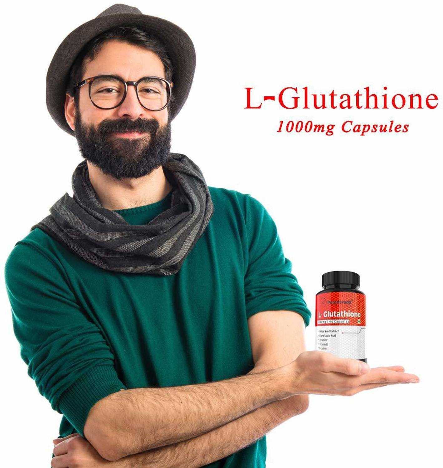 Potentveda L Glutathione Skin Lightening with Vitamin E & C supplement 60  Capsules