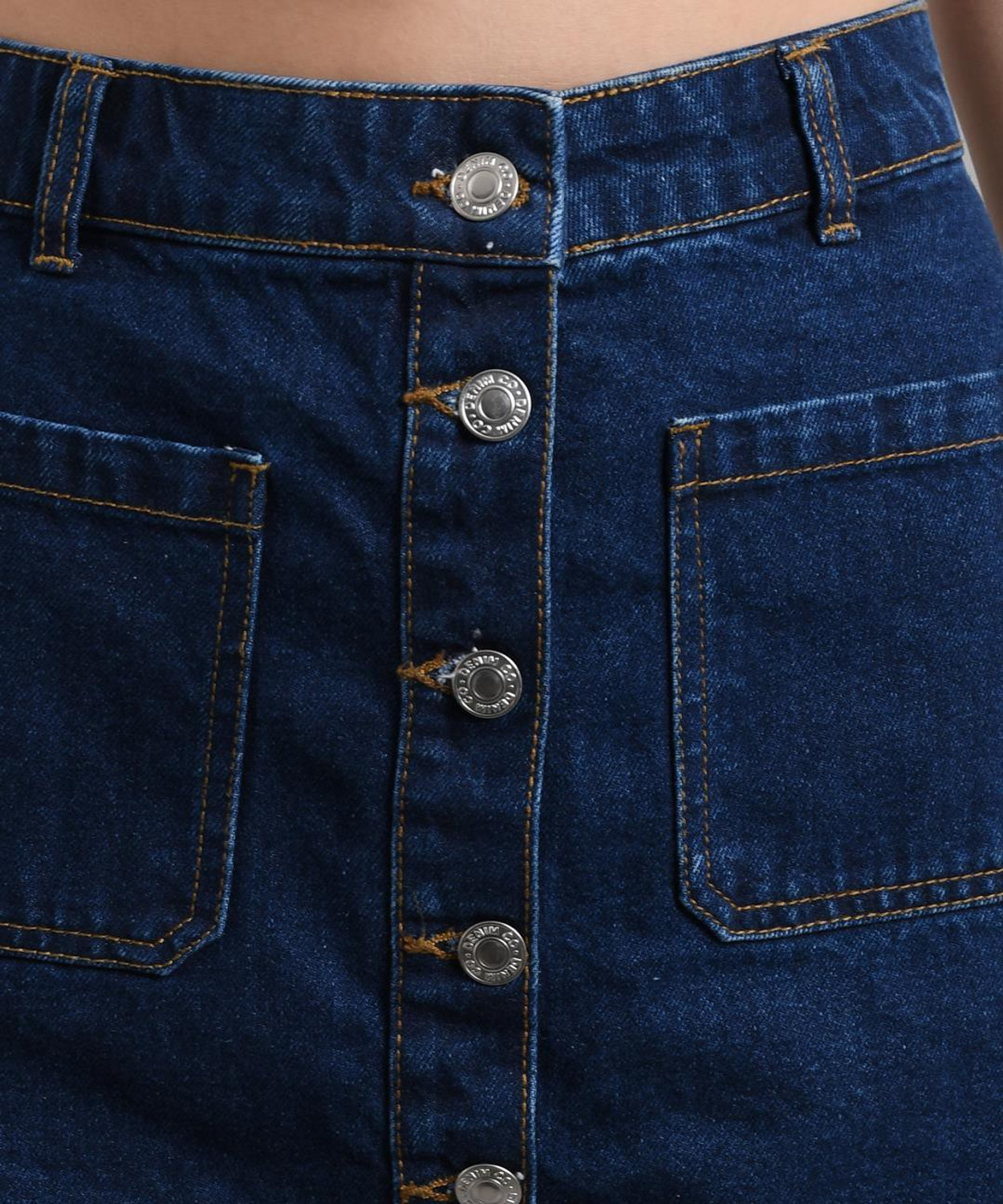 Image of KOTTY Solid Women Straight Dark Blue Skirt
