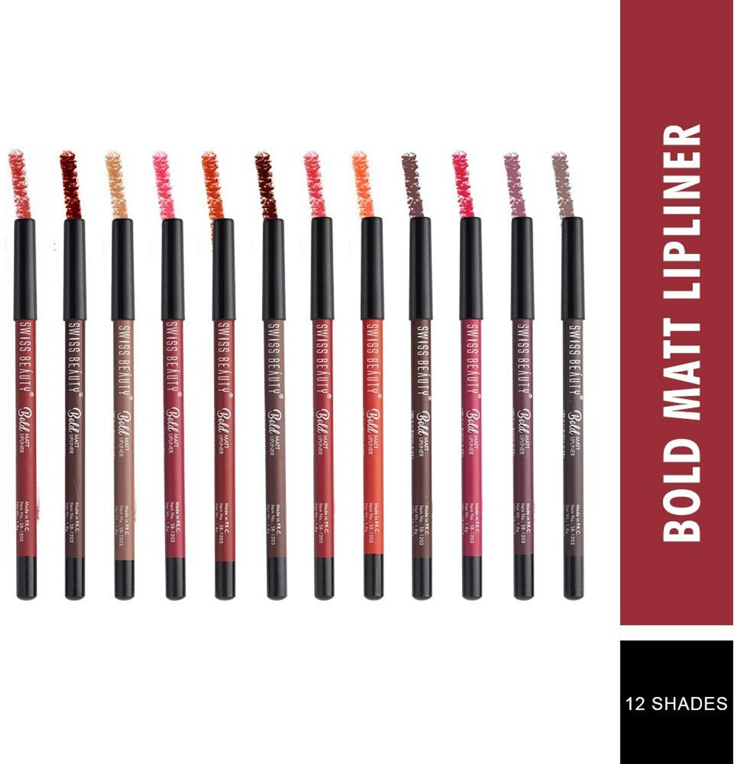 Image of SWISS BEAUTY bold matt lipliner 12 color