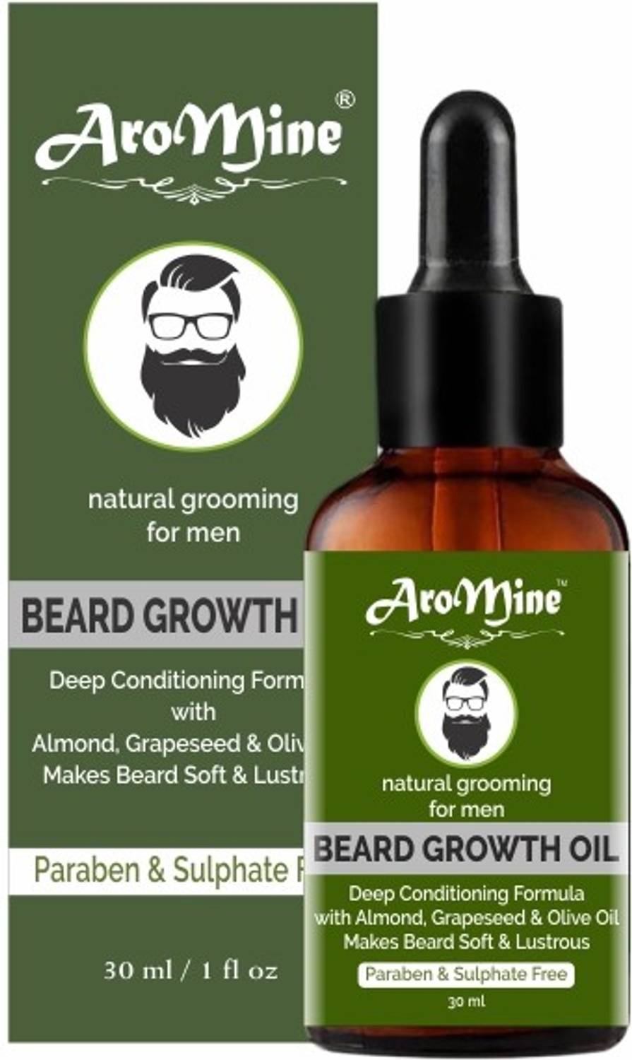 AroMine 100% Organic Rapid Beard Growth Oil For Natural Grooming For men- Hair Oil