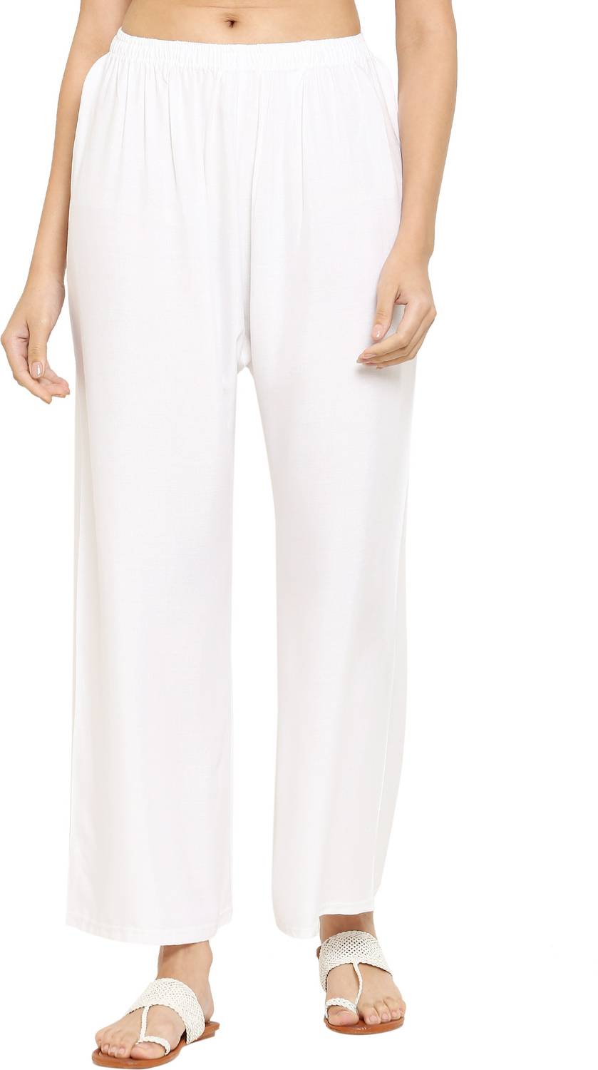 Aasma Creatives Regular Fit Women White Trousers