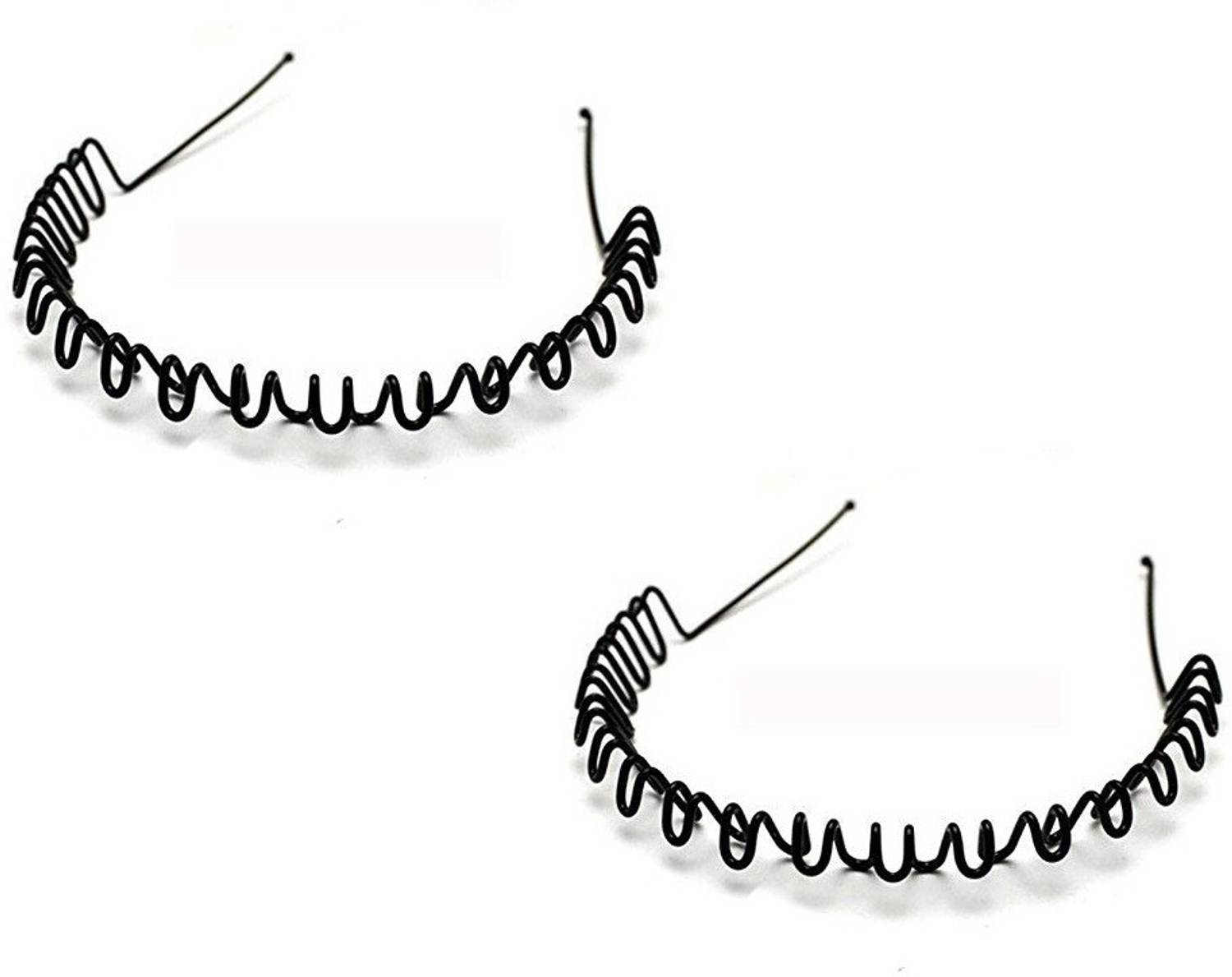Adhvik (Set Of 2 Pcs) Premium Quality Unisex Flexible Lightweight Hair Stylish Metal Spring Convenient Daily Use Zig Zag Shaped Curler Wave Sports Hair Hoop Band/Head Ware Fashion Accessories Hair Band