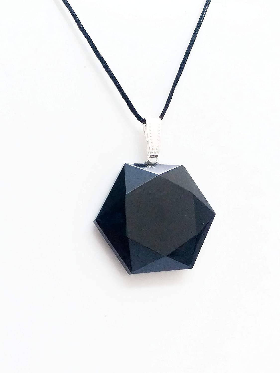 AIR9999 Crystal Onyx David Star Shaped Pendant (Black) Onyx Crystal Pendant