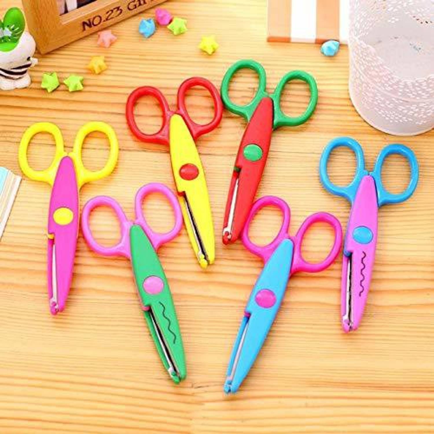 anjanaware Art and Craft Zig zag Paper Shaper Scissors (Set of 6, Multicolor) Scissors