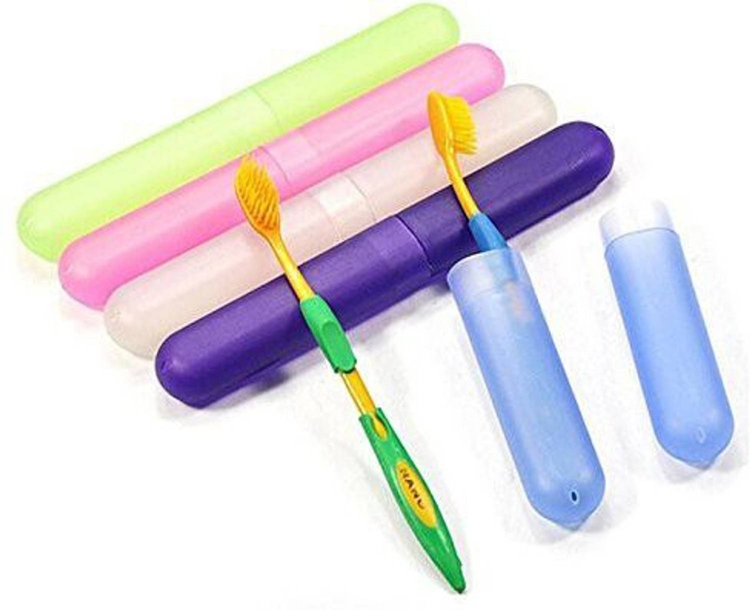 AMAZEE Anti-Bacterial Toothbrush Cover, Caps, Case, Holder, Universal Size for Home & Travel, Mix Colors (Pack of 5,Multicolor) Toothbrush Case