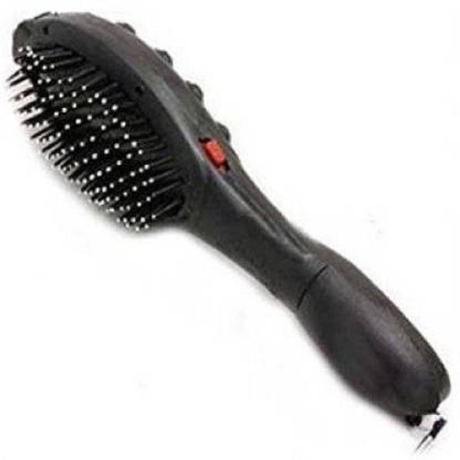 Aksam BRUSHA Hair Brush and vibrate Comb Massage Black Hair Scalp Head Blood Circulation Massager Comb Brush Massager and Medication therapy of headache and remove itching and useful to stress relief (Stylish Black) Massager