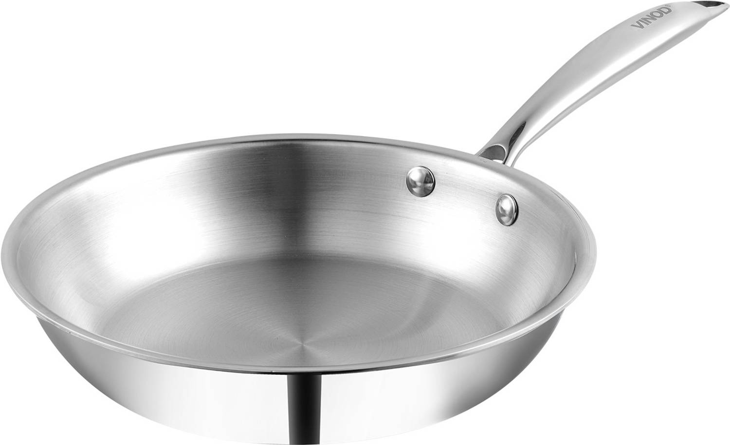 VINOD Platinum Triply Stainless Steel Frypan 22 cm Diameter with