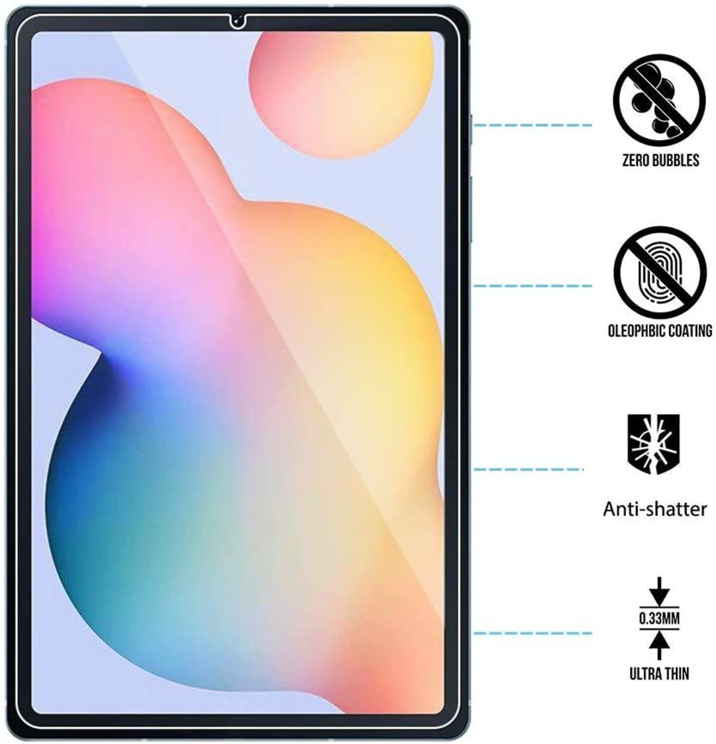 Image of Mersal Edge To Edge Tempered Glass for Samsung Galaxy Tab S6 Lite 10.4 inch, (Premium Edge To Edge Full Glue Branded Glass)