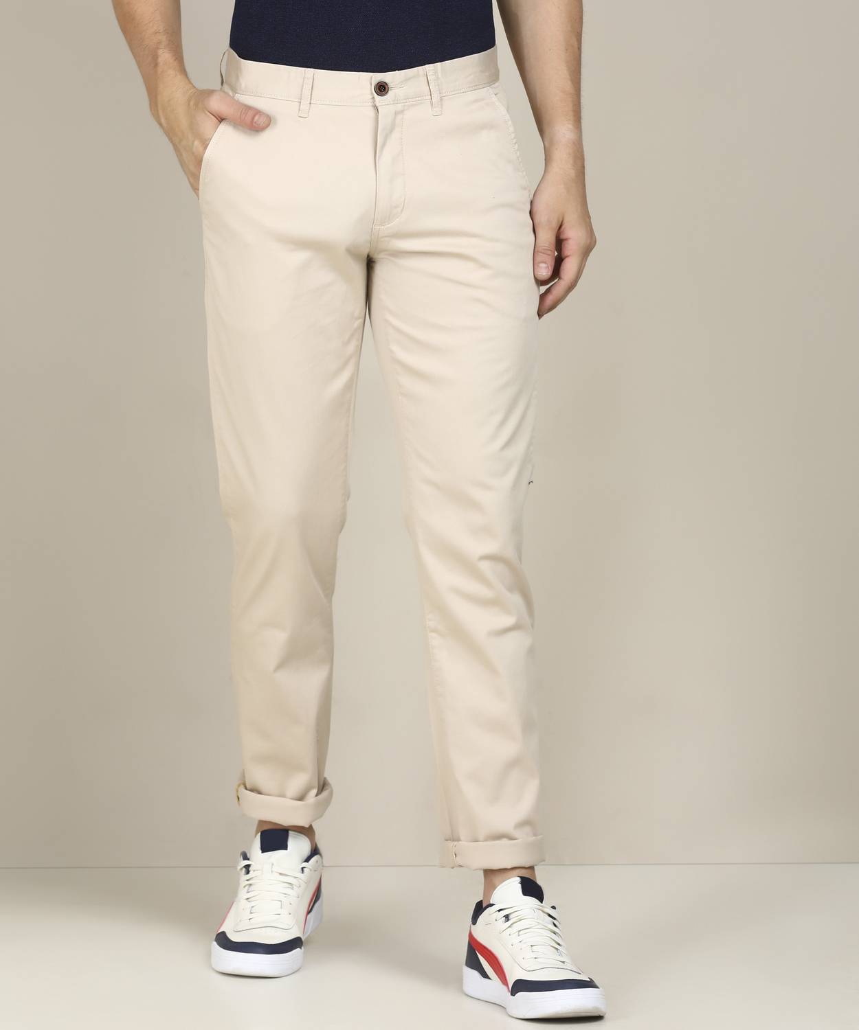 Arrow Sport Regular Fit Men White Trousers