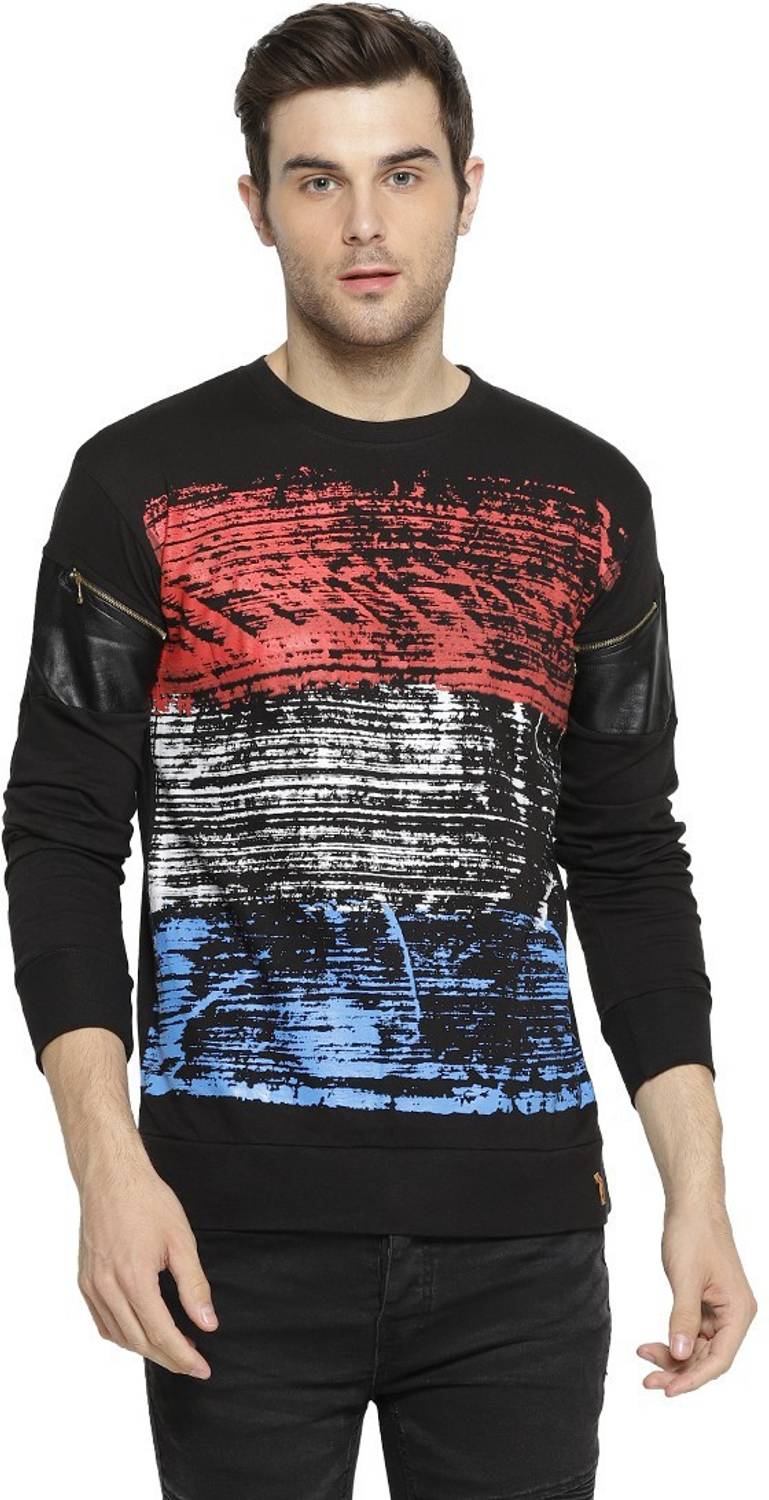 CAHOOT Colorblock Men Round Neck Black T-Shirt